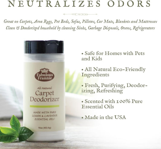 Fabulous Frannie All Natural Ingredients No Synthetics Protect Carpet Care made with Pure Essential Oils Clove, Lemon, Cinnamon, Eucalyptus and Rosemary 13 Ounce (Pack of 1)