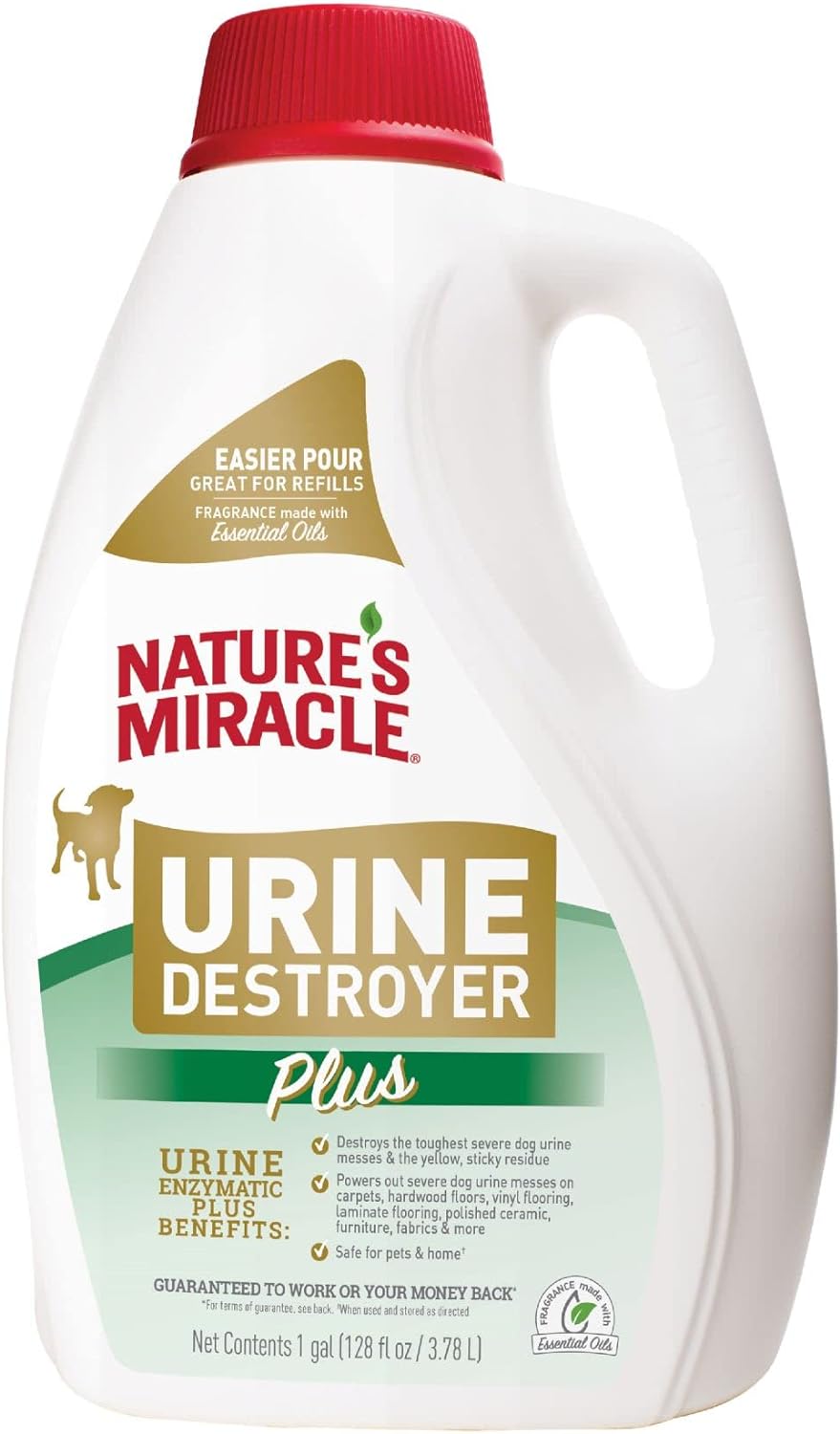Nature's Miracle Urine Destroyer Plus for Dogs, Enzymatic Formula for Severe Dog Urine Stains, 32 oz