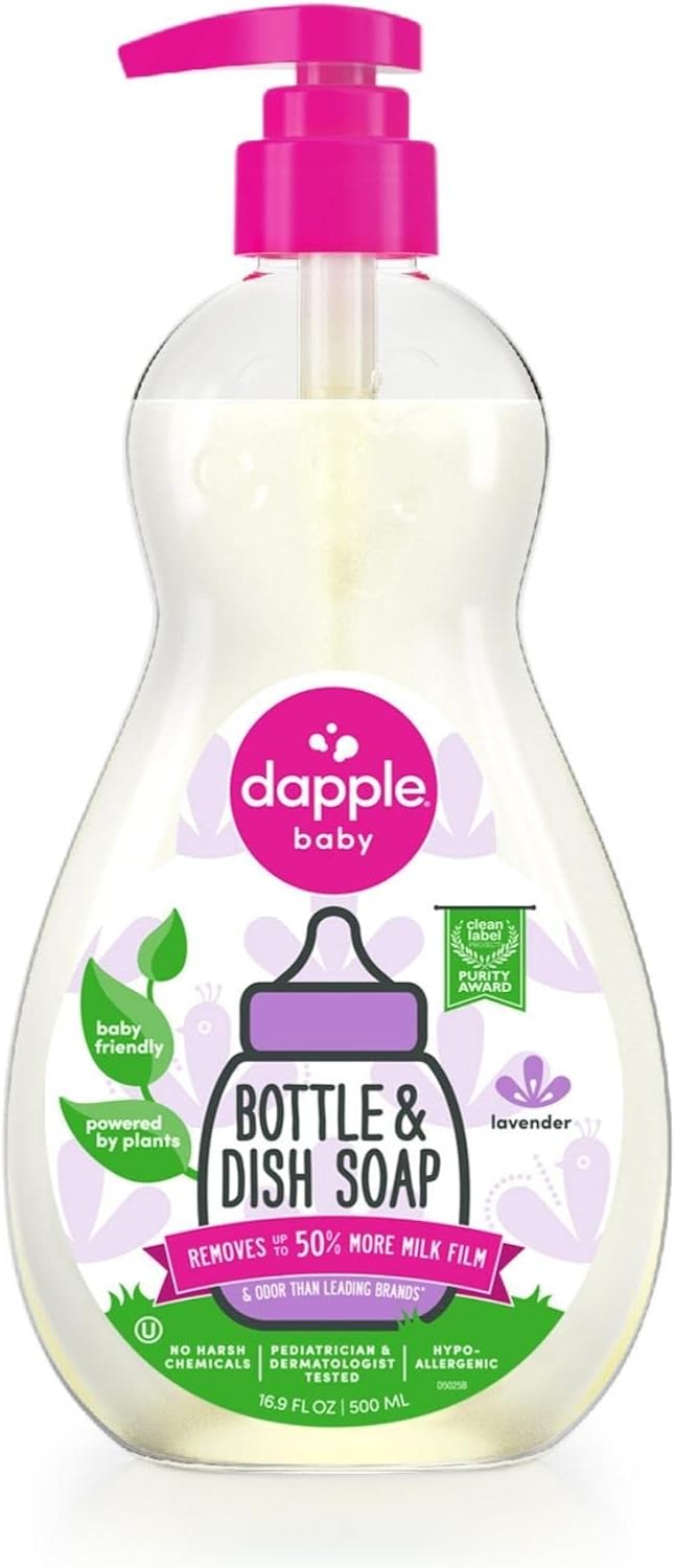 Dapple Baby Bottle & Dish Soap, Fresh Citrus, Plant Powered, Hypoallergenic, Baby Bottle and Dish Liquid, 16.9 fl oz, 1 Count