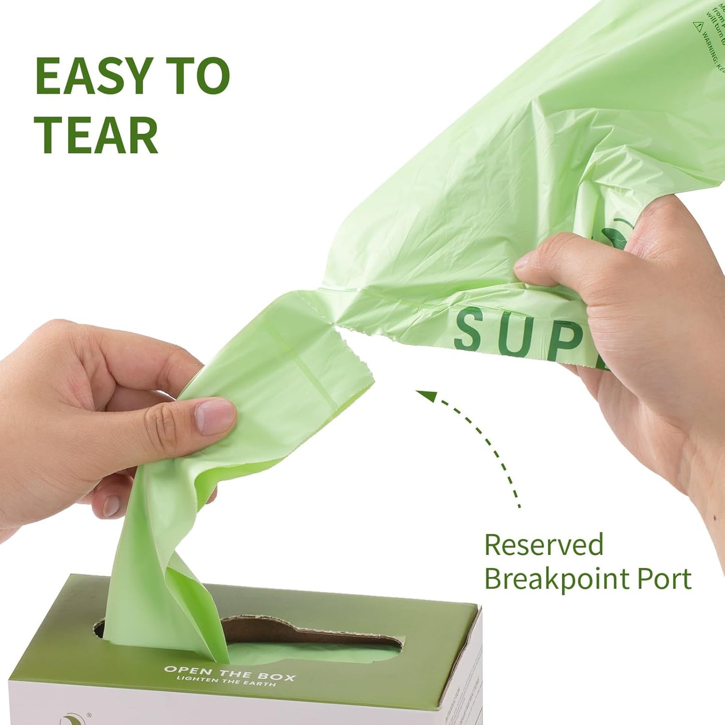 SUPERBIO 13 Gallon Compostable Kitchen Waste Bags with Handles, Food Scrap Bags Certified by BPI, OK compost INDUSTRIAL, 30 Count, 49.2L