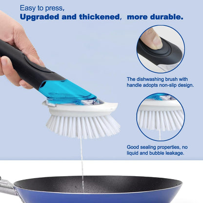 CELOX Dish Brush with Soap Dispenser, Kitchen Brush for Pans, Dishes