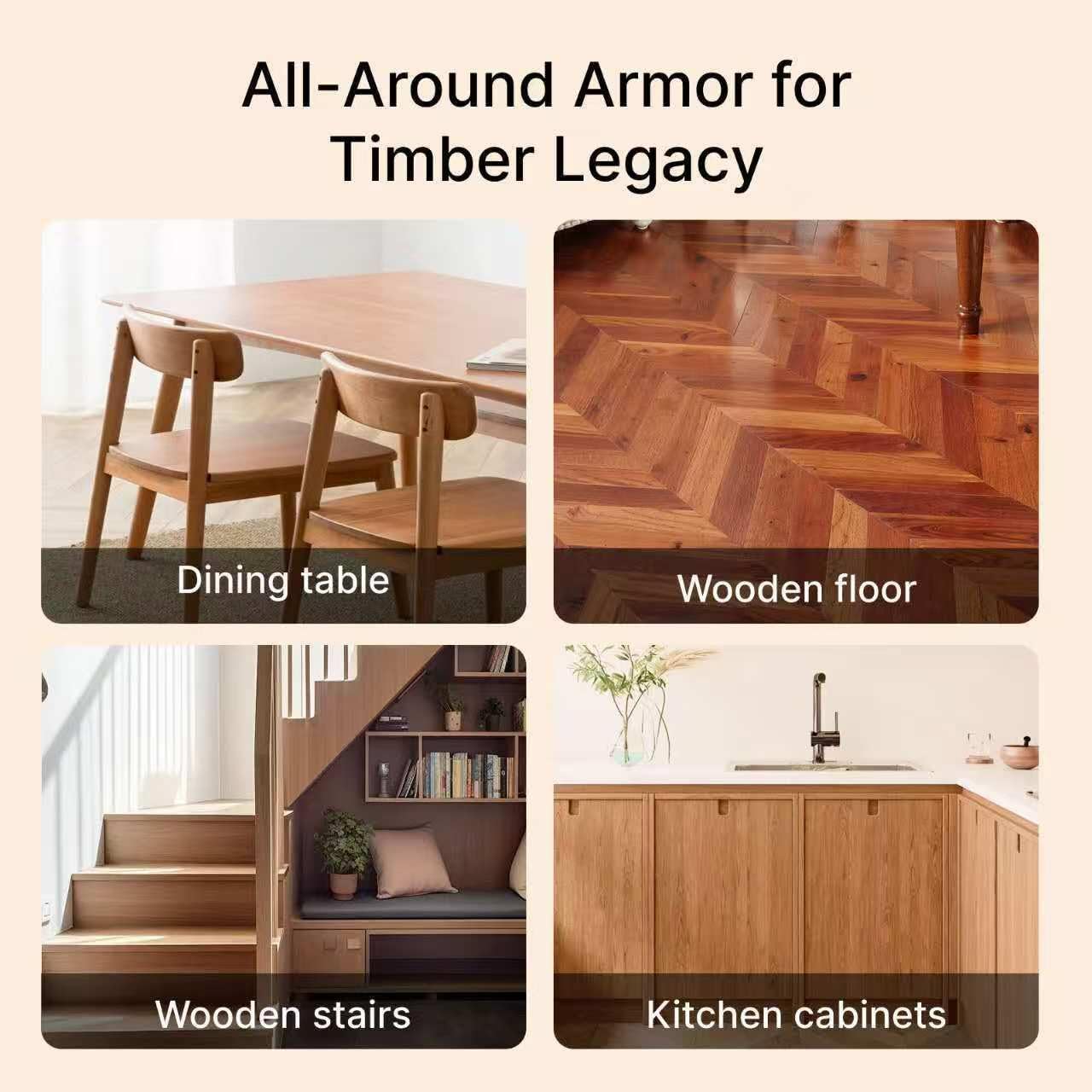 MOODTALK Furniture Polish Kit: Wood Cleaner Spray & Nourishing Care Oil – For Floors, Kitchen Tables, Desks & All Home Wood Furniture (300ml+120g)