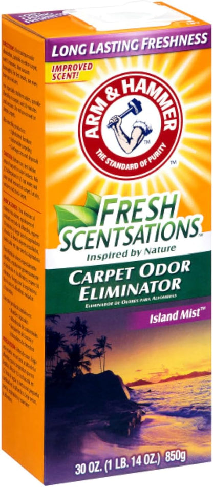 Fresh Scentsations Carpet Odor Eliminator, Island Mist, 30 oz Box