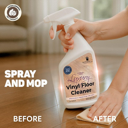 LVP Floor Cleaner. Streak-Free Luxury Vinyl Floor Cleaner. For Hardwood, Laminate, and Natural Wood Flooring. Pet Safe, Non-Toxic, Eco-Friendly.