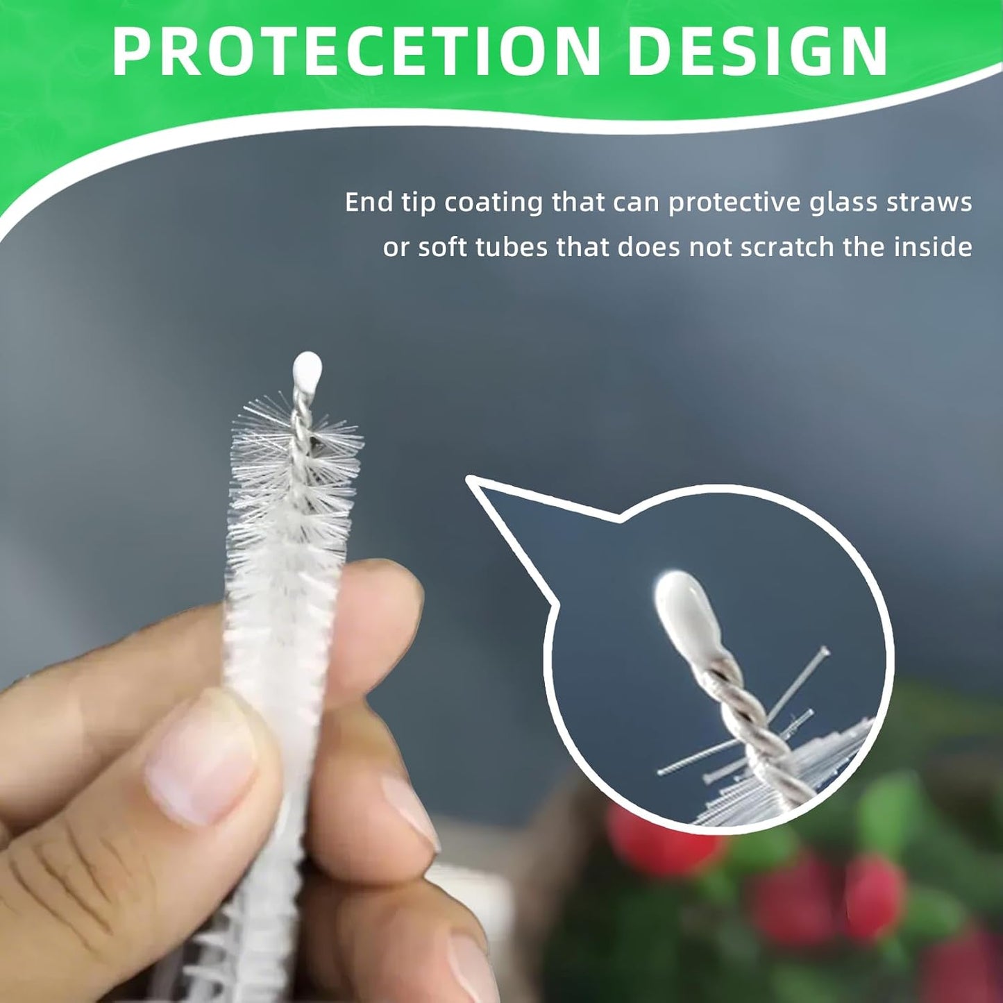 Cleaning Brushes for Reusable Drinking Straws, Set of 5, Long Wire Handle, Bottle and Straw Cleaner for Stanley Mug, Sippy Cup, Water Bottle and Tubes, Reusable and Flexible