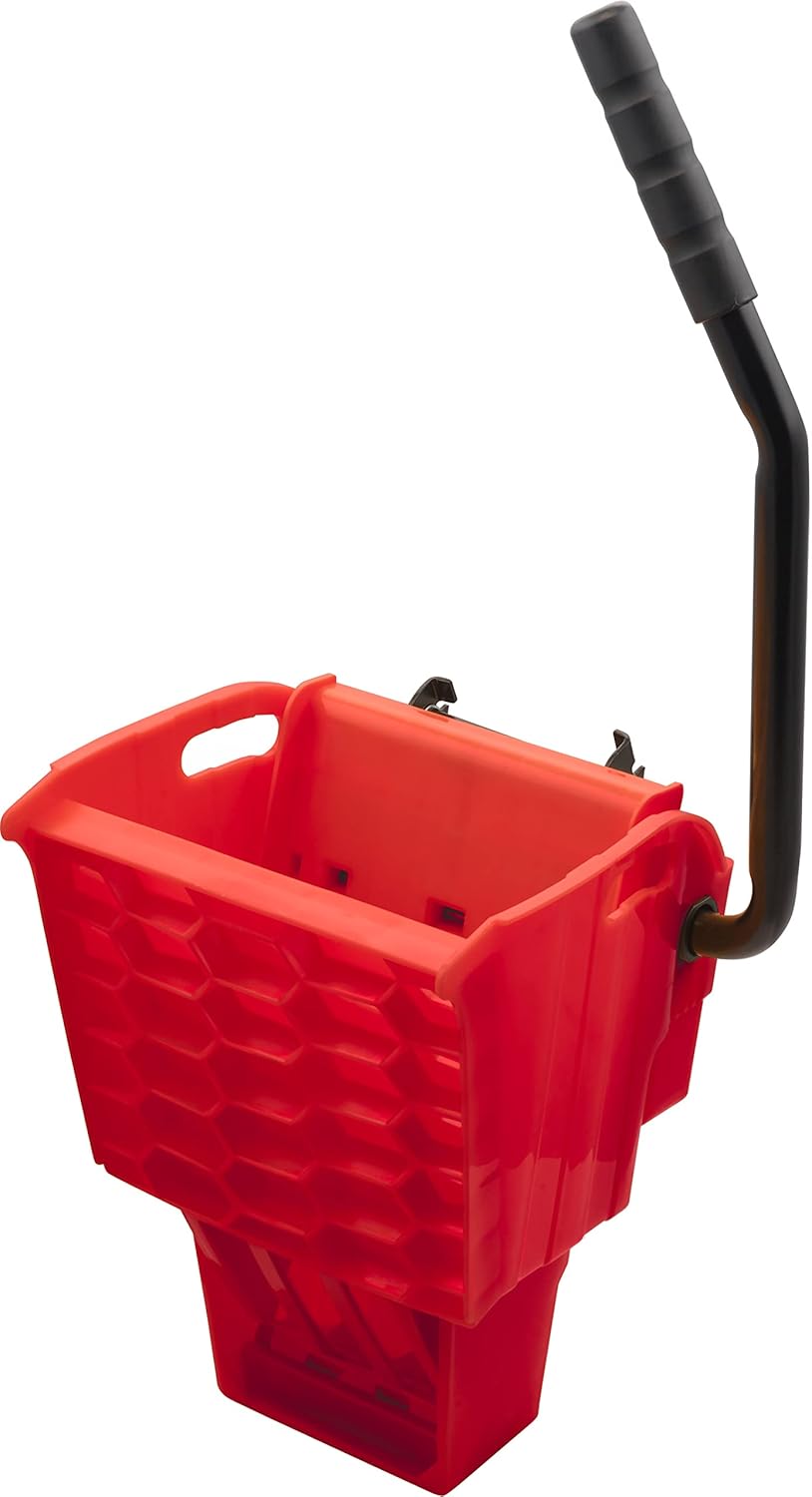 Carlisle FoodService Products Omnifit Mop Bucket with Side Press Wringer and Soiled Water Insert for Floor Cleaning, Kitchens, Restaurants, And Janitorial Use, Polypropylene (Pp), 35 Quarts, Yellow