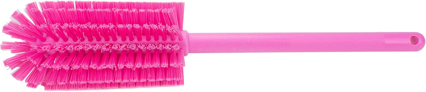 SPARTA Large Water Bottle Brush Ideal for Wide-Mouth Jars, Bottles and Tumblers, Dishwashing Tool with Handle for Home and Commercial Kitchens, Plastic, 12 Inches, White