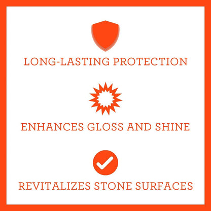 TriNova Granite Sealer & Protector – Best Stone Polish, Protectant & Care Product – Easy Maintenance for Clean Countertop Surface, Marble, Tile – No Streaks, Stains, Haze, or Spots - 18 fl oz