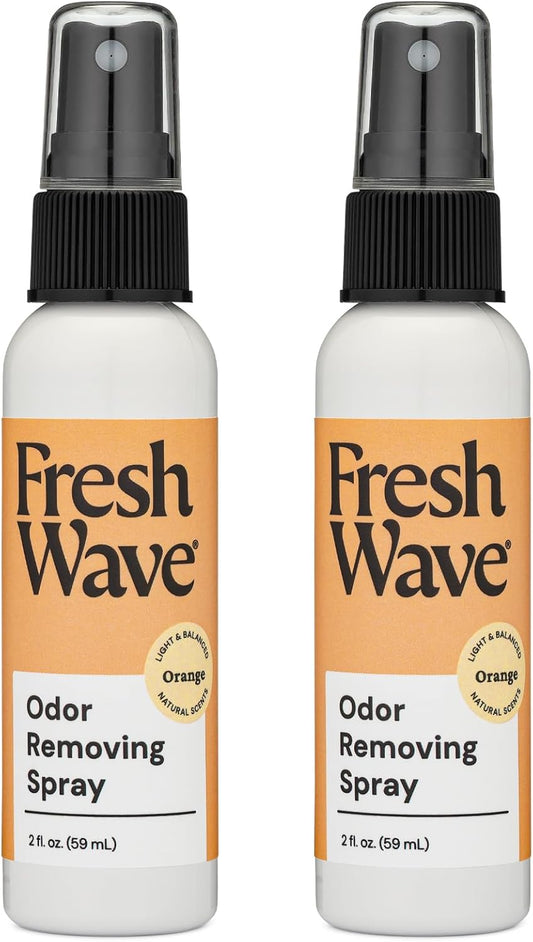 Fresh Wave Orange Scent Odor Eliminator Spray & Air Freshener, 2 fl. oz. Travel Size (Pack of 2)