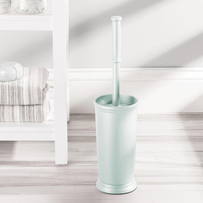 mDesign Metal Freestanding Slim Toilet Bowl Brush and Holder