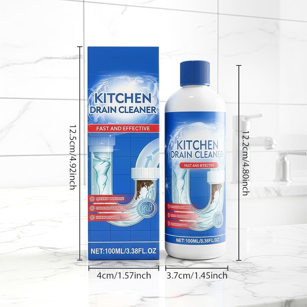 2026 Upgrade Drain Clog Remover, Max Gel Drain Clog Remover and Cleaner for Shower or Sink Drains, Unclogs and Removes Hair, Soap Scum and Blockages (1PCS)