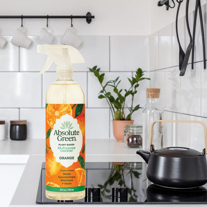 Absolute Green All Purpose Cleaner Spray, Non-Toxic, Kitchen, Bathroom, Countertop, Windows, Safe around Kids and Pets, Natural Peppermint Scent, 25 oz (1 Pack)