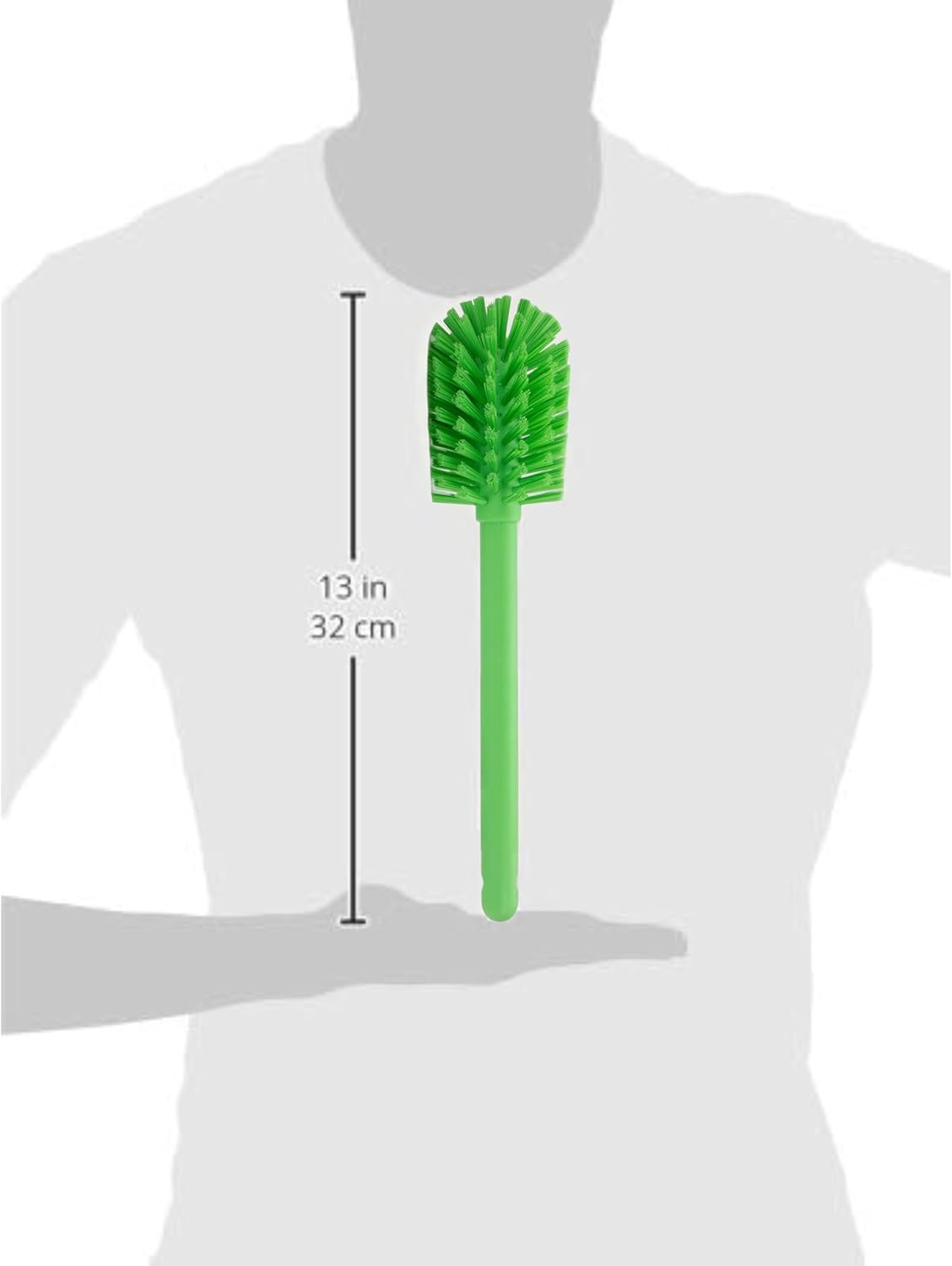 SPARTA Large Water Bottle Brush Ideal for Wide-Mouth Jars, Bottles and Tumblers, Dishwashing Tool with Handle for Home and Commercial Kitchens, Plastic, 12 Inches, White