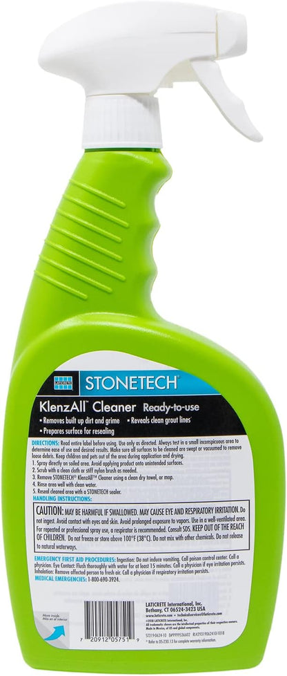 STONETECH KlenzAll Cleaner, Heavy Duty Cleaner for Stone & Tile, 24OZ (709ML) Spray Bottle