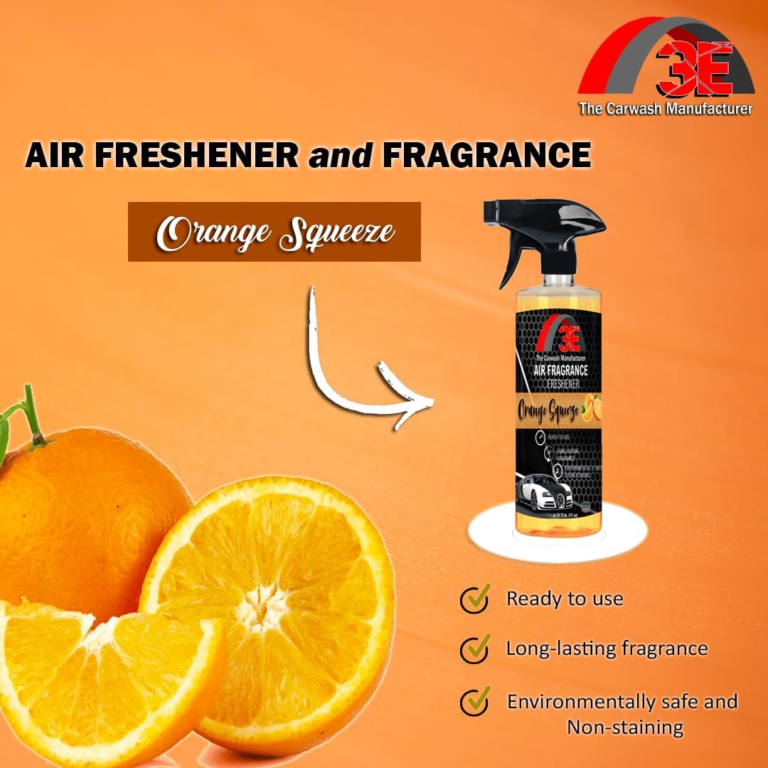 3E Car Air Freshener Premium Baby Powder Scent 16 fl oz – Professional Automotive Air Freshener & Odor Eliminator, Long-Lasting Interior Fragrance for Cars, Trucks, SUVs, RV, Home & Office
