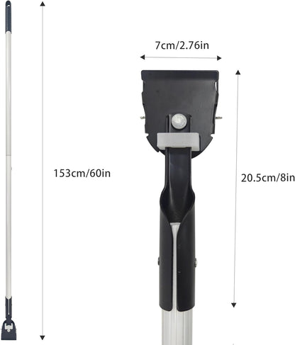 60" Commercial Dust Mop Handle (Reinforced Thick-Gauge Aluminum Pole), Heavy-Duty Dust Mop Pole & Dust Mop Replacement Part for Janitorial/Professional Use