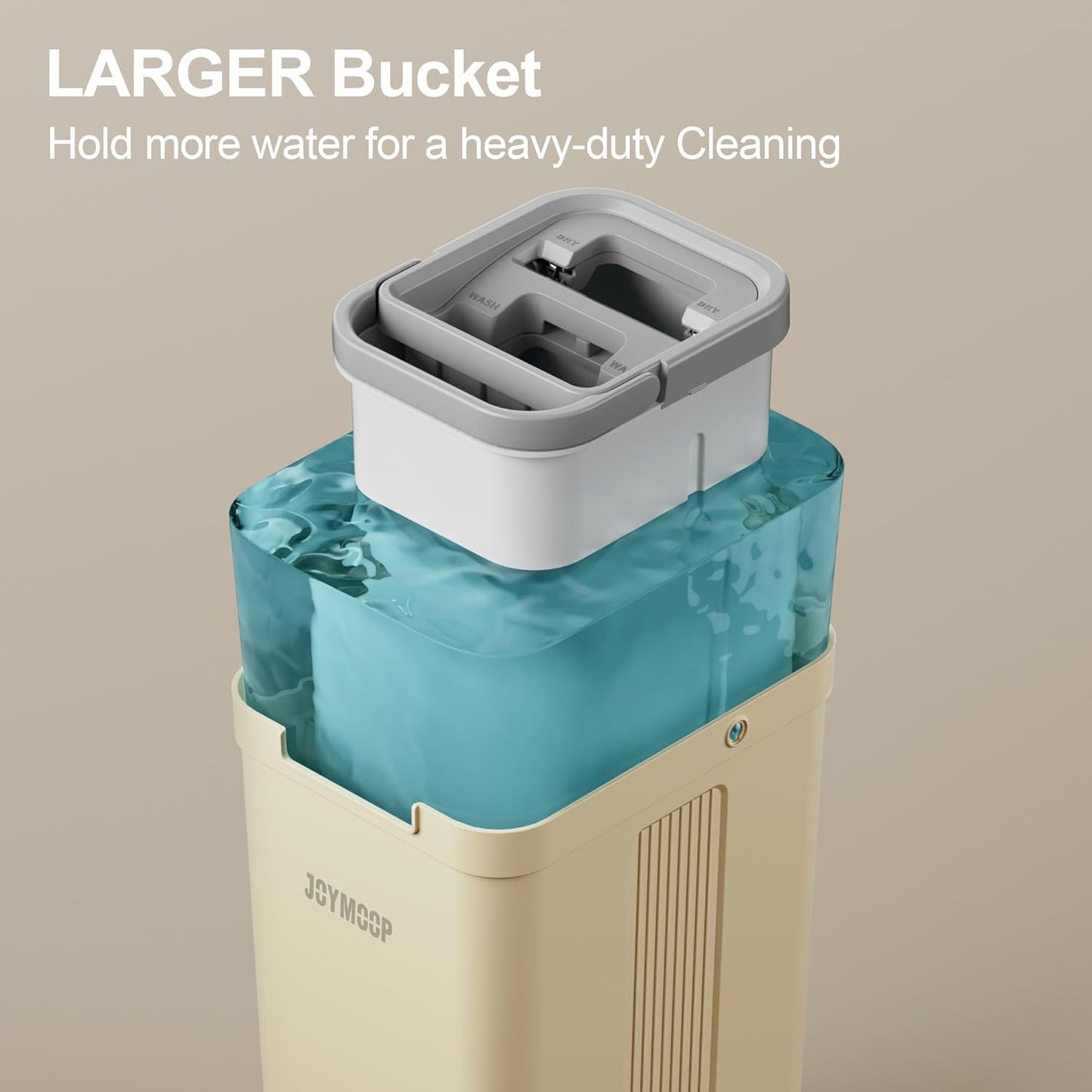JOYMOOP Mop and Bucket Set, Flat Mops for Floor & Wall Cleaning, Commercial & Household Use, Hardwood Floor Mop with Long Handle & 4 Microfiber Pads