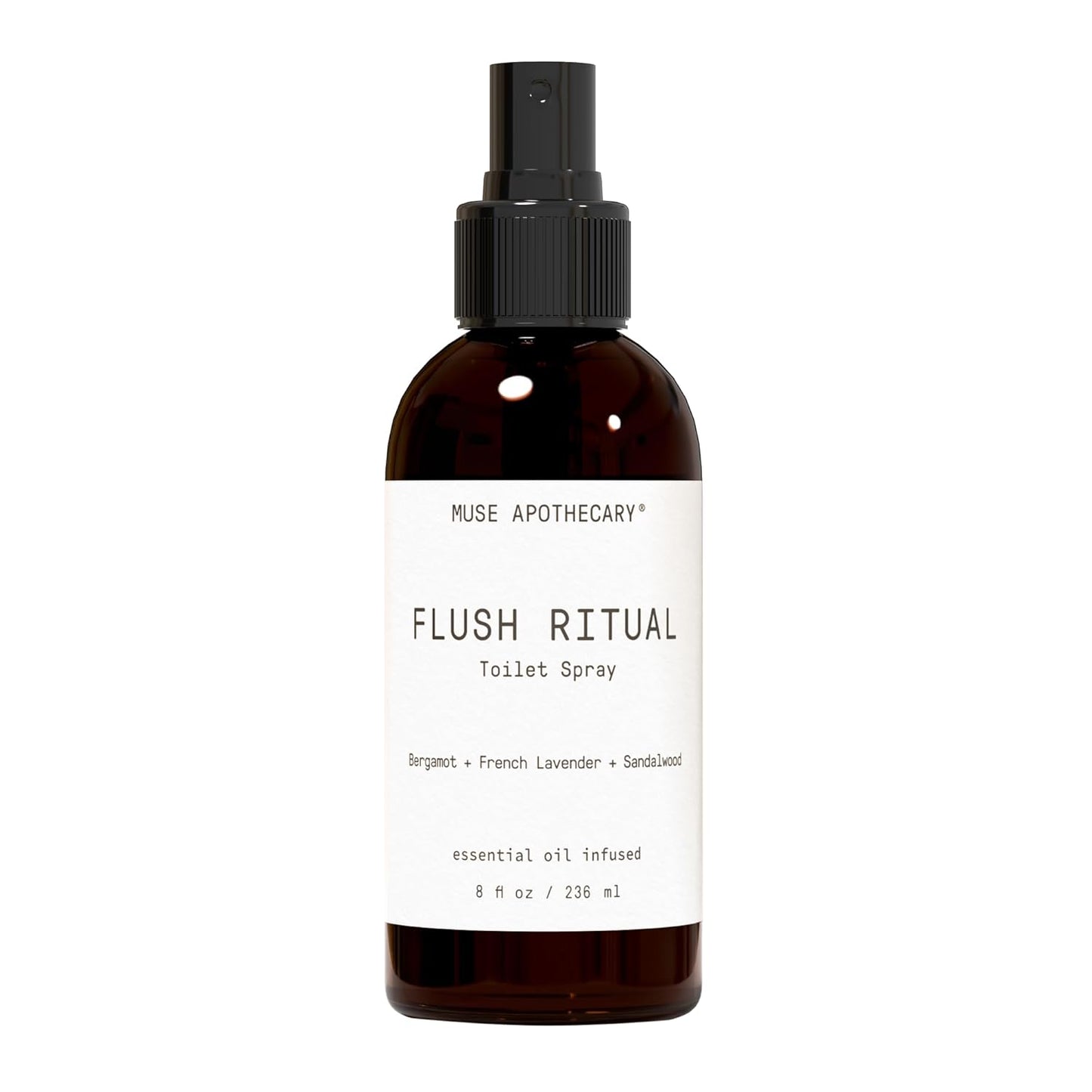 Muse Apothecary Flush Ritual - Aromatic & Refreshing Toilet Spray, Use Before You Go, 4 oz, Infused with Natural Essential Oils - Coconut + Sandalwood