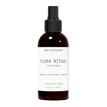 Muse Apothecary Flush Ritual - Aromatic & Refreshing Toilet Spray, Use Before You Go, 4 oz, Infused with Natural Essential Oils - Coconut + Sandalwood