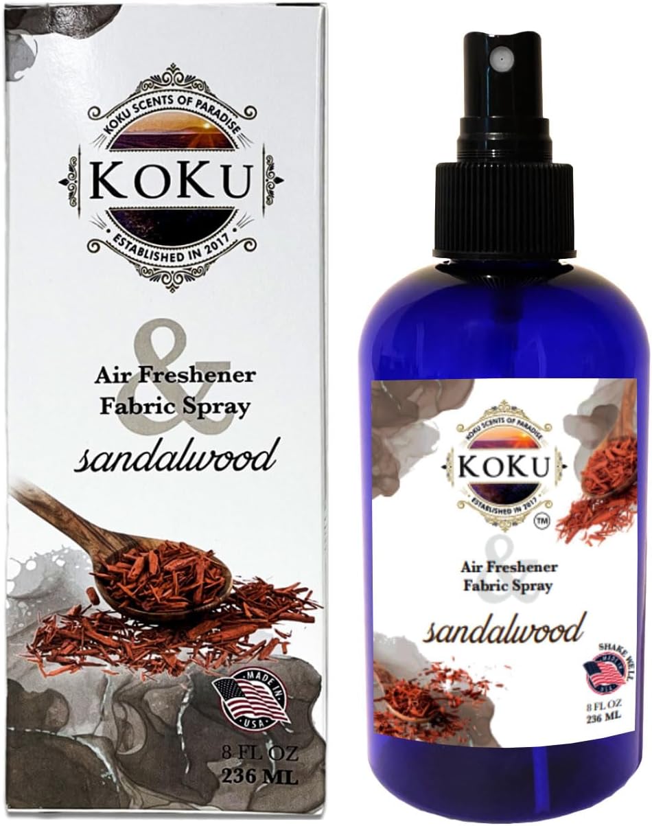 Sandalwood Air Freshener - Room Spray - Odor Eliminator - Deodorizer - Car Air Freshener - Home Spray - Linen Spray - Fabric Refresher - Non-Toxic - Alcohol Free - 4 Oz