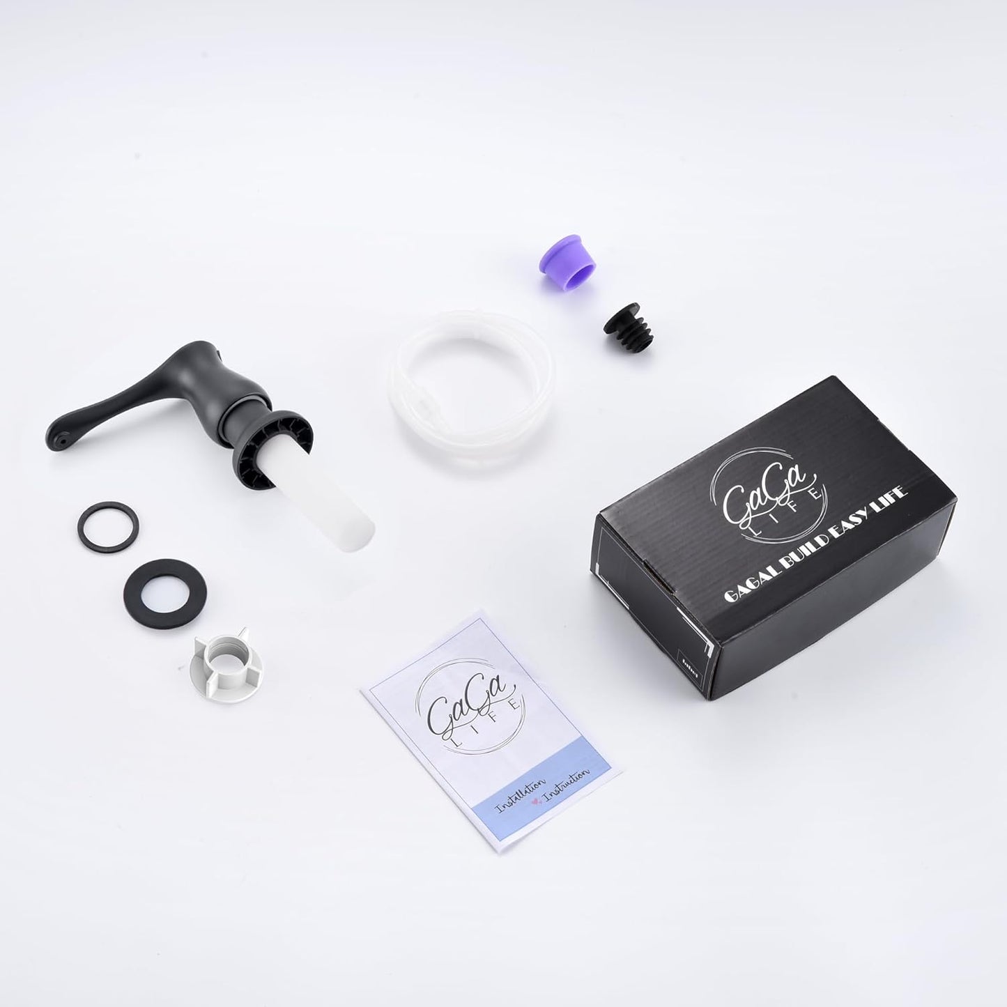 GAGALIFE Kitchen Sink Soap Dispenser Brushed Nickel, Under Sink Soap Dispenser with 40" Silicone Extension Tube Kit,Say Goodbye to Frequent Refills