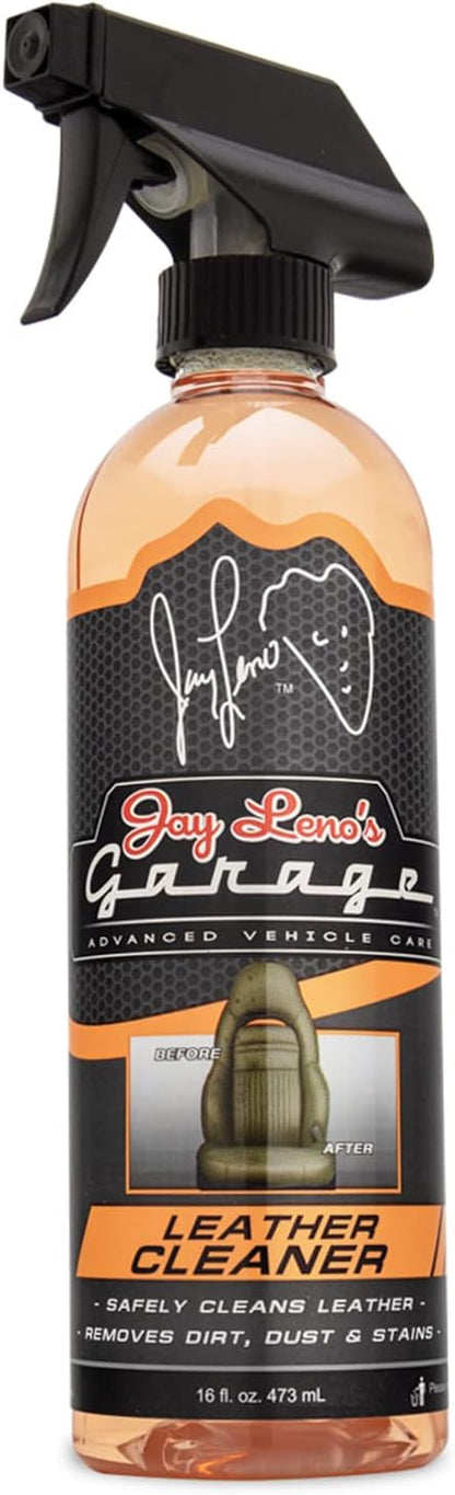 Jay Leno's Garage Car Leather Conditioner and Auto Leather Care - Professional Leather Conditioner for Car Seats, Nourishes Protects & Restores, Lanolin & Beeswax Formula, Non-Greasy Finish (16 oz)