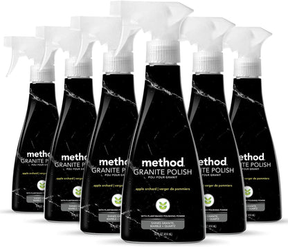 Method Daily Granite Cleaner Spray, Apple Orchard, Cleaning Agent for Granite, Marble, and Other Sealed Stone, 28 oz Spray Bottles (Pack of 4)
