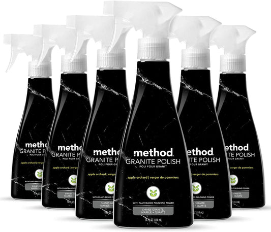 Method Daily Granite Cleaner Spray, Apple Orchard, Cleaning Agent for Granite, Marble, and Other Sealed Stone, 28 oz Spray Bottles (Pack of 4)
