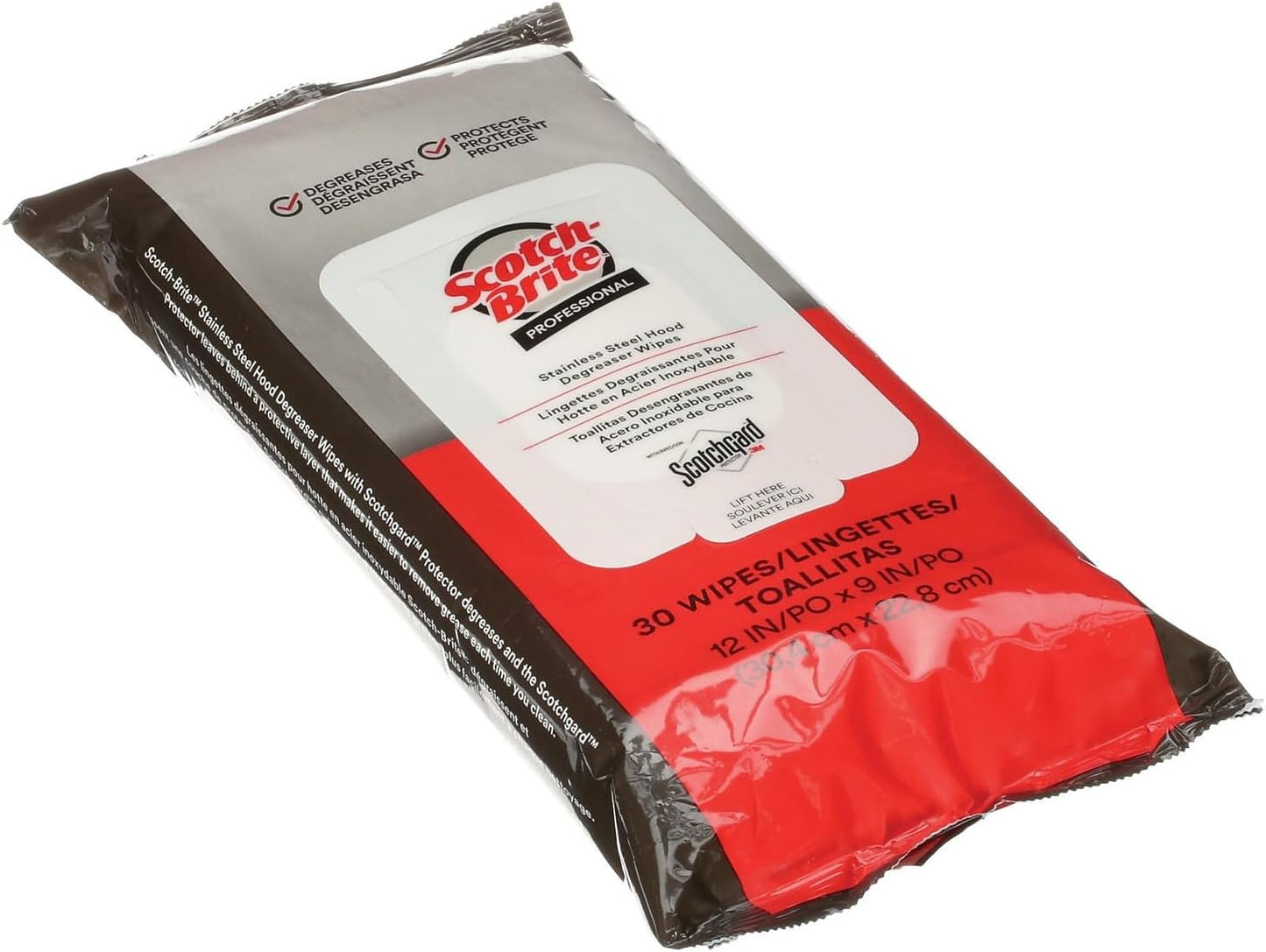 Scotch-Brite Stainless Steel Hood Degreaser Wipes, 30/Pack, 6 Packs/Case (SS-WIPES)