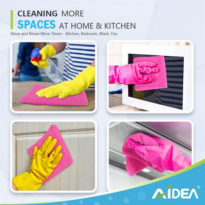 AIDEA Microfiber Cleaning Cloth-50PK, Soft Microfiber Towels for Cars, Absorbent Cleaning Rags, Lint-Free Streak-Free Wash Cloths for House, Kitchen, Window(12in.x12in)