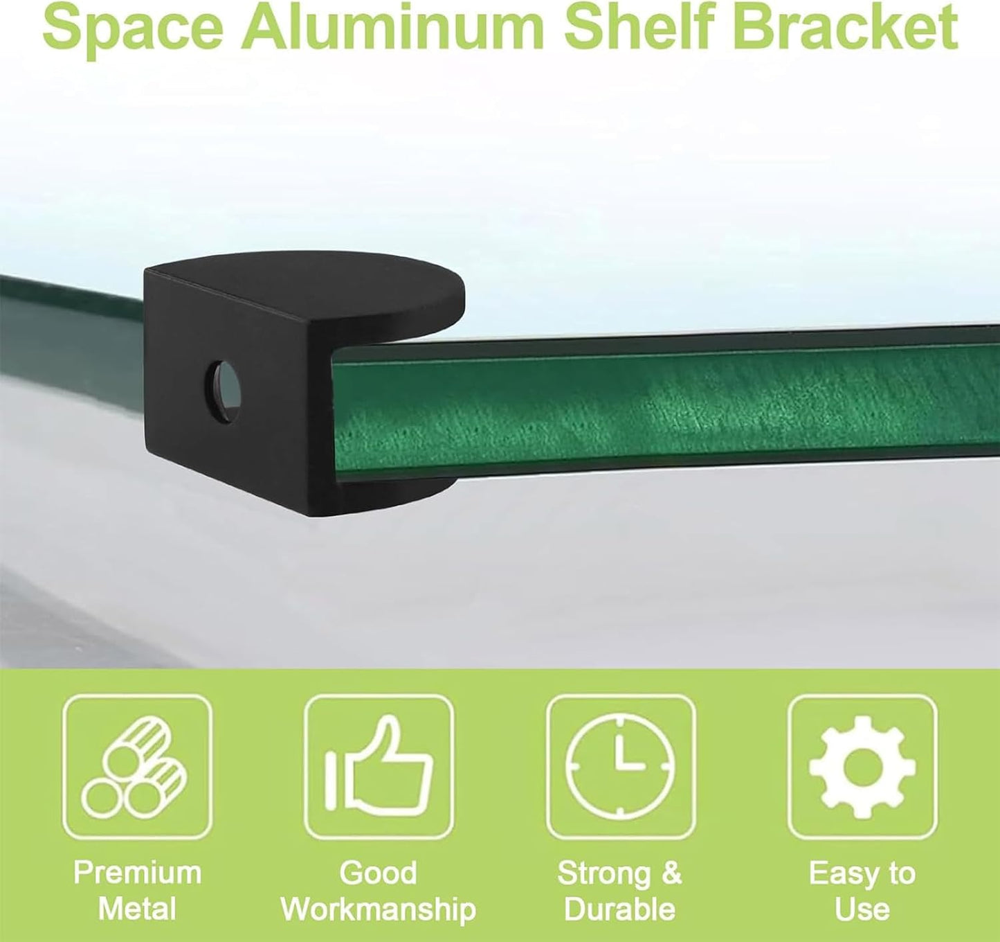 8Pcs Adjustable Half Round Glass Shelf Brackets 201 Stainless Steel Glass Clamp Clips Wall Mounted Brushed Shelf Holder Supports Mounting Brace for 3-8mm Thick Glasses