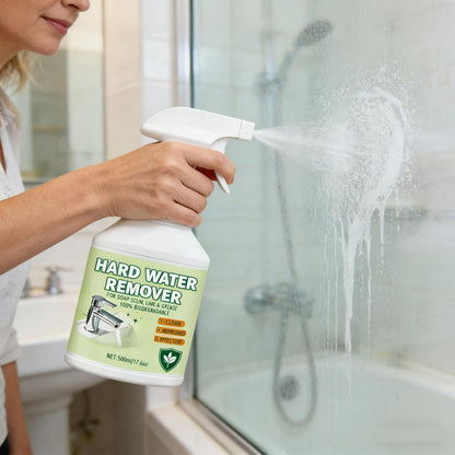 Hard Water Stain Remover, Shower Glass Cleaner Soap Scum Remover, Limescale Buildup Remover All-Purpose Bathroom Cleaner, for Glass, Shower Doors, Tiles, Toilet, Tub, Sink & Water Pipes (1PC)