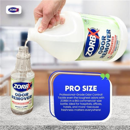 ZORBX Unscented Odor Remover Spray 32 oz - Perfect Solution for Strong Odor - Advanced Trusted Formula & Fast-Acting Odor Eliminator for Dog, Cat, Puppy