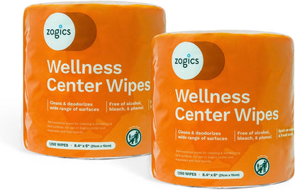 Zogics Wellness Center Cleaning Wipes – Gym Equipment Wipes for Cleaning Surfaces and Equipment, Durable and Safe Pre-Saturated (4,600 Count, 4 Rolls of 1150)