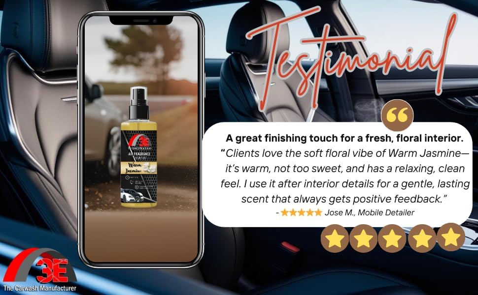 3E Car Air Freshener Premium Baby Powder Scent 16 fl oz – Professional Automotive Air Freshener & Odor Eliminator, Long-Lasting Interior Fragrance for Cars, Trucks, SUVs, RV, Home & Office