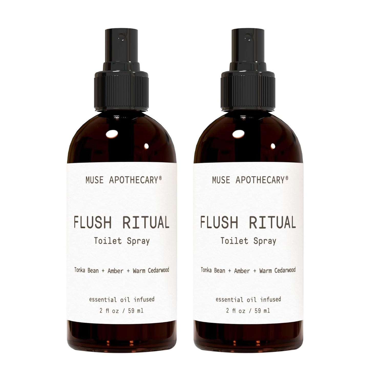Muse Apothecary Flush Ritual - Aromatic & Refreshing Toilet Spray, Use Before You Go, 4 oz, Infused with Natural Essential Oils - Coconut + Sandalwood