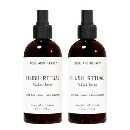 Muse Apothecary Flush Ritual - Aromatic & Refreshing Toilet Spray, Use Before You Go, 4 oz, Infused with Natural Essential Oils - Coconut + Sandalwood