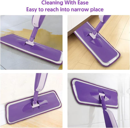 Spray Wet Mops for Hardwood Floor Cleaning: MEXERRIS Floor Mop with 5 Washable Pads for Swiffer Powermop & 2 Refillable Bottles - Home Commercial Dust Dry Mops for Wood Laminate Vinyl Tiles Ceramic