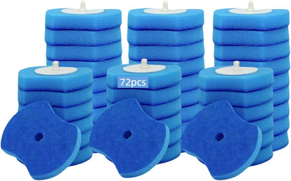 48 Count Toilet Brush Refill Pads, Toilet Brush Refill 48 Pcs, Only Compatible Disposable Toilet Brush, Toilet Scrubber Refills, Brush Head Replacement (Blue)
