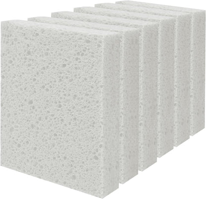 Cellulose Sponges, Large Size 4" x 6" x 1" - Heavy Duty Scrub Kitchen Sponge, Clean Tough Messes Without Scratching Kitchen Cleaning Pads, Pop Up Eco DIY (6 Pack), Green