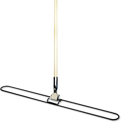 Boardwalk 1490 Clip-On Dust Mop Handle, Lacquered Wood, Swivel Head, 1-Inch Dia. x 60in Long