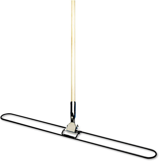 Boardwalk 1490 Clip-On Dust Mop Handle, Lacquered Wood, Swivel Head, 1-Inch Dia. x 60in Long