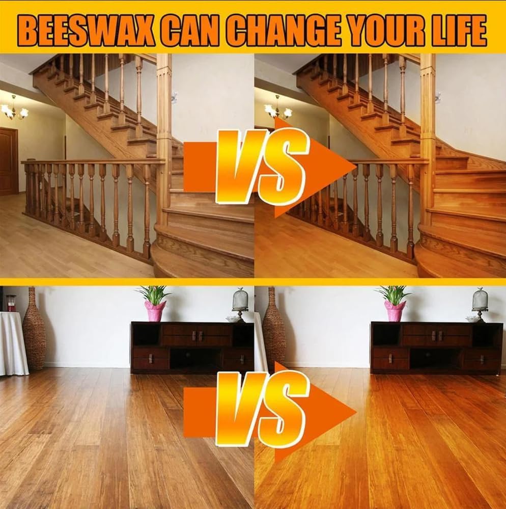 Premium Beeswax Paste Wood Finish & Polish Cutting Board Sealer,Bees wax furniture polish and cleaner,Protects & Restores Furniture Polish for Floors,Cabinets,Tables,for all seasons(200g)