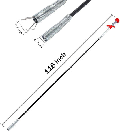 Upgraded Drain Snake, 76 inch Hair Drain Clog Remover Tool ， Sink Snake Drain Clog Remover for Sewer Kitchen Bathroom