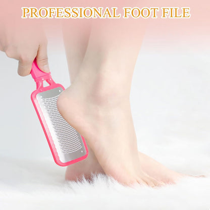 Foot File Foot Scrubber Pedicure, 2 Pcs Stainless Steel Callus Remover for Feet, Professional Foot Grater Rasp Scraper Corns Callous Removers Tool to Hard Skin Corns for Dry and Wet Fee