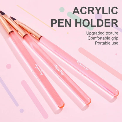 3PCS Nail Art Clean Up Brushes -Round/Angled Nail Brushes for Cleaning Polish Mistakes on the Cuticles, Brushes for Nail Art and Designs Painting DIY