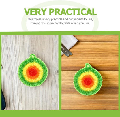 Toyvian Round Dish Cleaning Scrubber, 5Pcs Non-Scratch Polyester Dish Cloths for Washing Dishes Reusable Mesh Scrubbers with Hanging Loop Quick Drying Kitchen Scouring Pads for Pot Pan Sink
