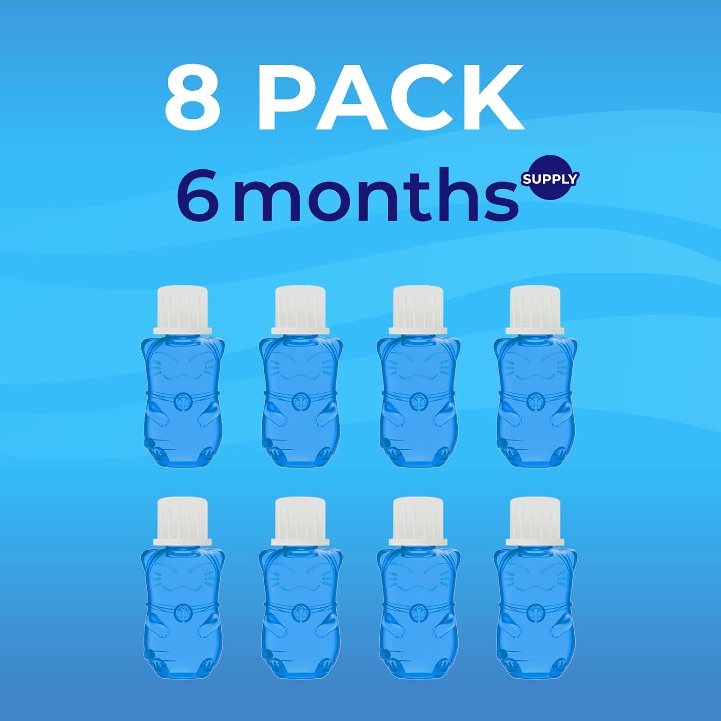 Toilet Gel Stamp - 8 Packs Toilet Bowl Cleaner Gel with Automatic Click, Freshener for Toilet Maintenance, 3.4oz, 6 Month Supply (Lemon)