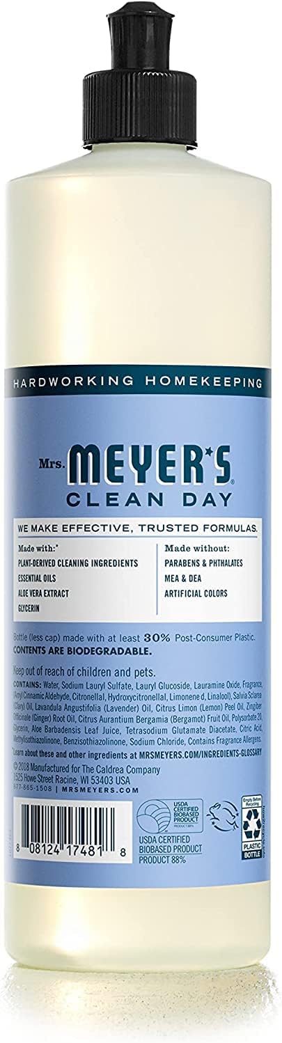 Mrs. MEYER'S Kitchen Set, Dish Soap, Hand Soap, and Multi-Surface Cleaner, 3 CT (Snowdrop)