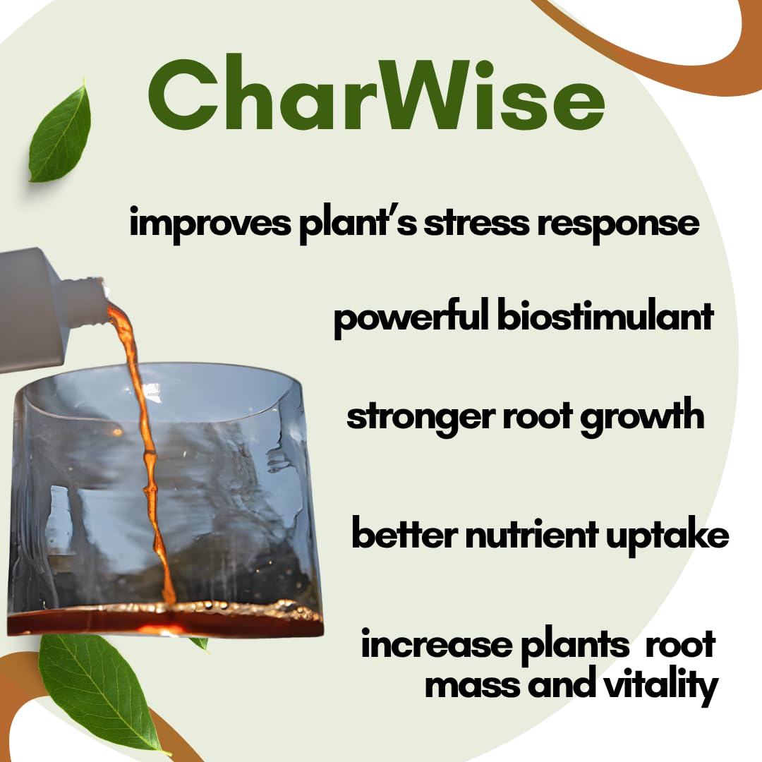 VermisTerra CharWise - 8 oz Wood Vinegar Biostimulant - Seed Germination, Enriches Soil, Growth Enhancer, Combats Odor, Animal Care - pyroligneous Acid, Natural byproduct of biochar
